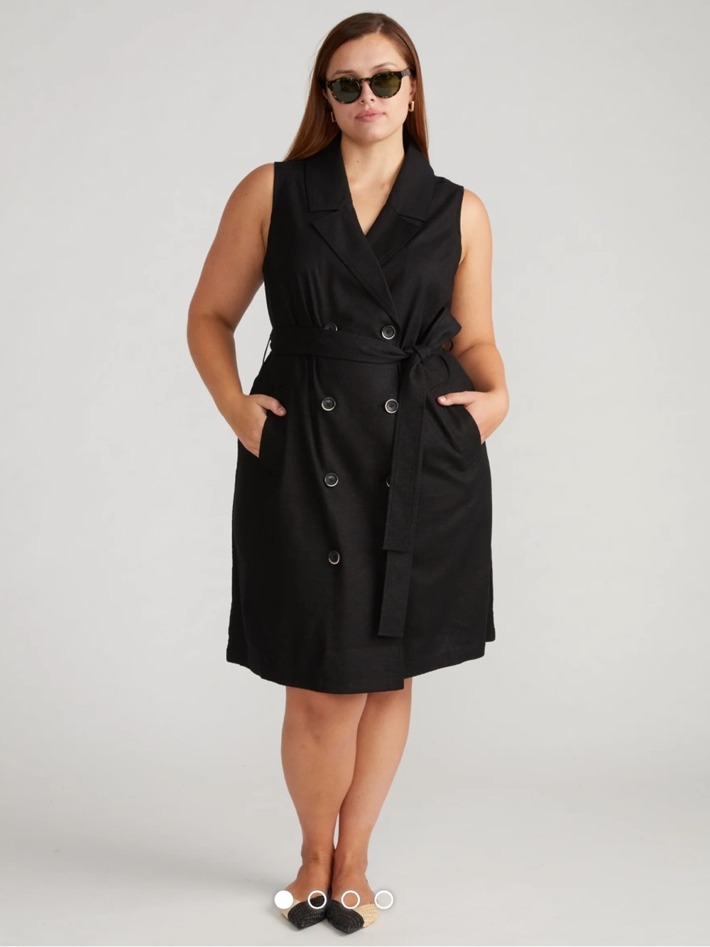 NWT Universal Standard  Hudson Linen Blend Trench Dress - L